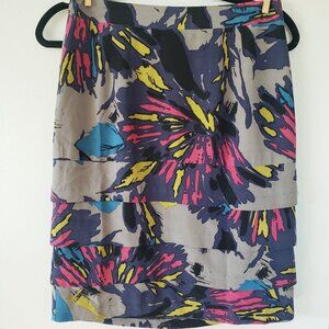 Trina Turk Skirt Silk Tiered Knee Length Size 4